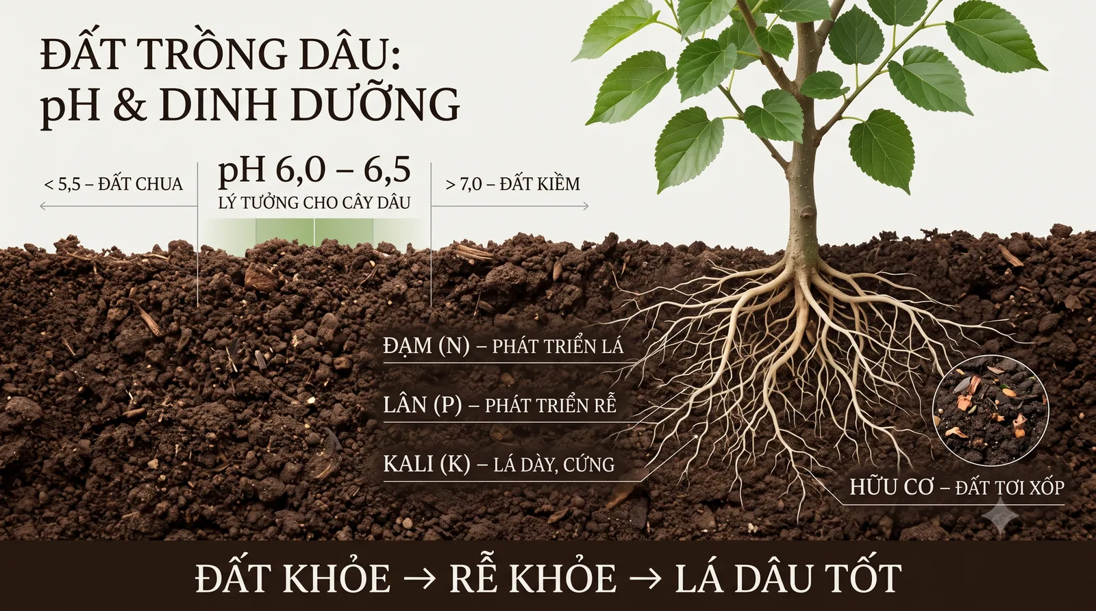 Đất trồng dâu: pH, dinh dưỡng và cách cải tạo đất hiệu quả