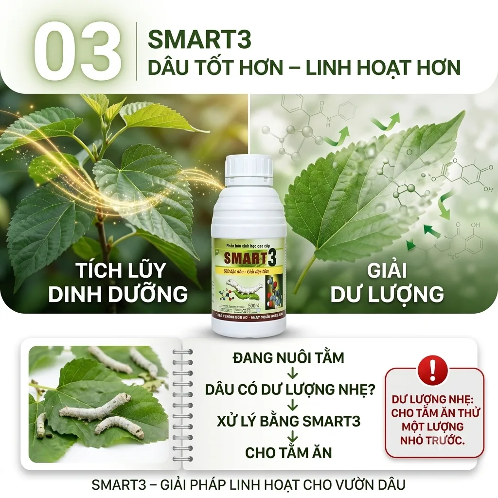 SMART-3 dùng khi nghi ngờ dâu hoặc tằm tiếp xúc hóa chất